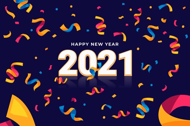 Fond de confettis nouvel an 2021