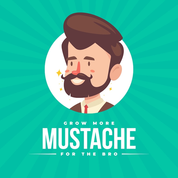 Vecteur gratuit fond de conscience movember moustache au design plat