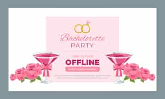 Vecteur gratuit fond de contraction de partie de bachelorette dessiné à la main