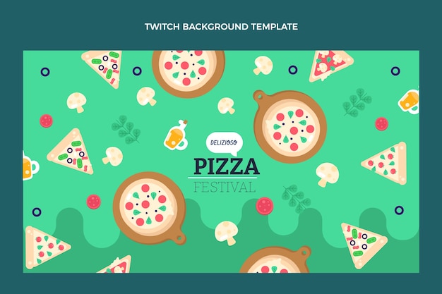 Vecteur gratuit fond de contraction de pizza design plat