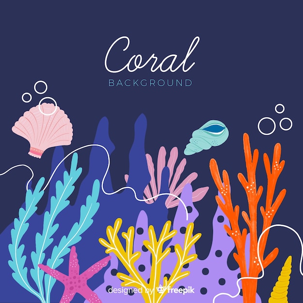 Fond De Corail Dessiné à La Main