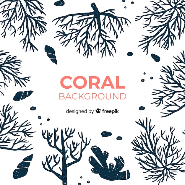 Fond de corail dessiné à la main