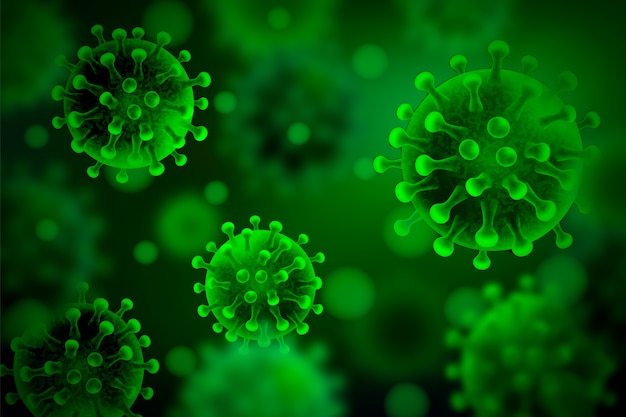 Vecteur gratuit fond de coronavirus vert réaliste