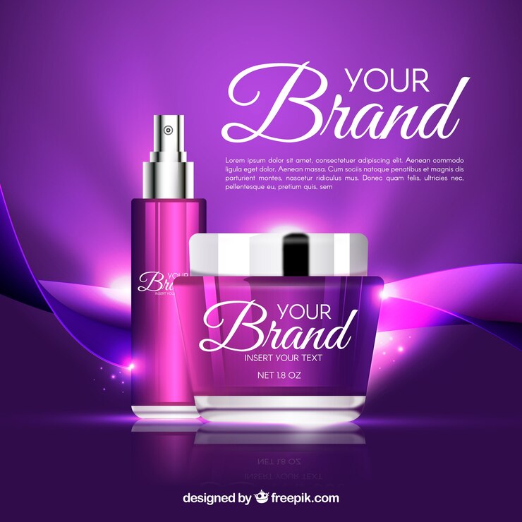 Vecteur gratuit fond cosmétique violet brillant