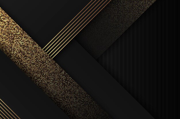 Fond de couches de papier foncé avec des détails dorés