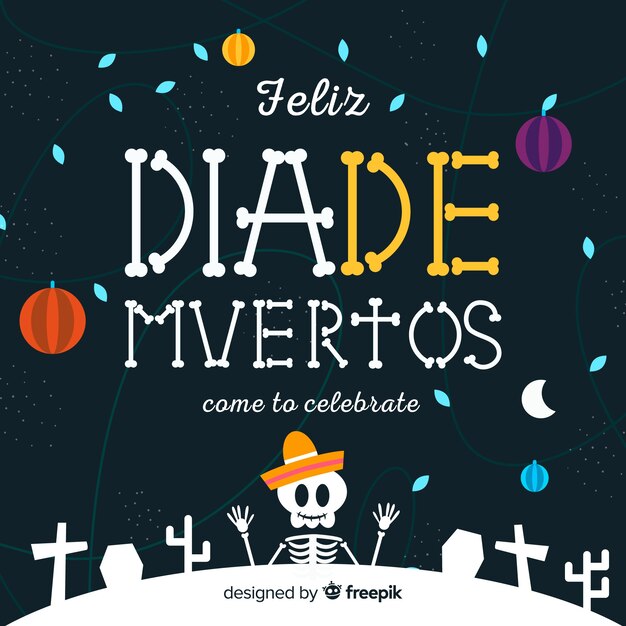 Vecteur gratuit fond de crâne dia de muertos