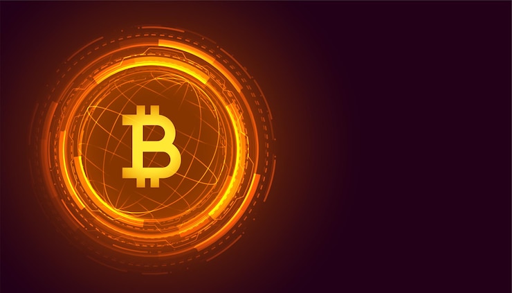 Vecteur gratuit fond de crypto-monnaie de la technologie bitcoin mondiale