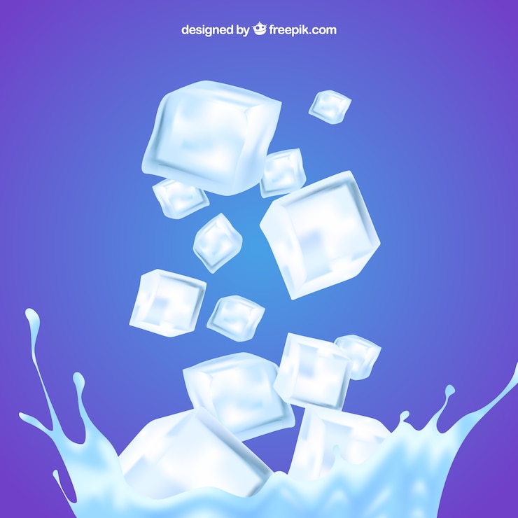 Vecteur gratuit fond de cube de glace avec de l&#39;eau