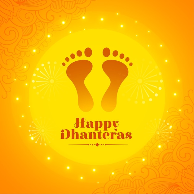 Fond Culturel Heureux Dhanteras Avec La Déesse Charan Pour Le Vecteur De Culte