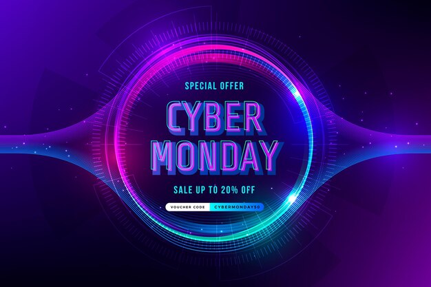 Fond de cyber lundi futuriste dégradé