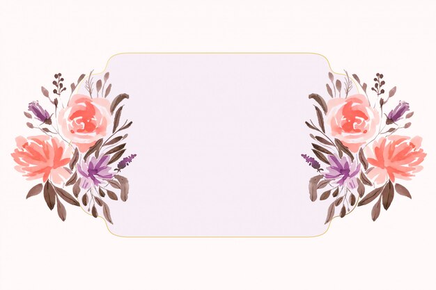 Fond décoratif aquarelle fleur floral avec espace de texte