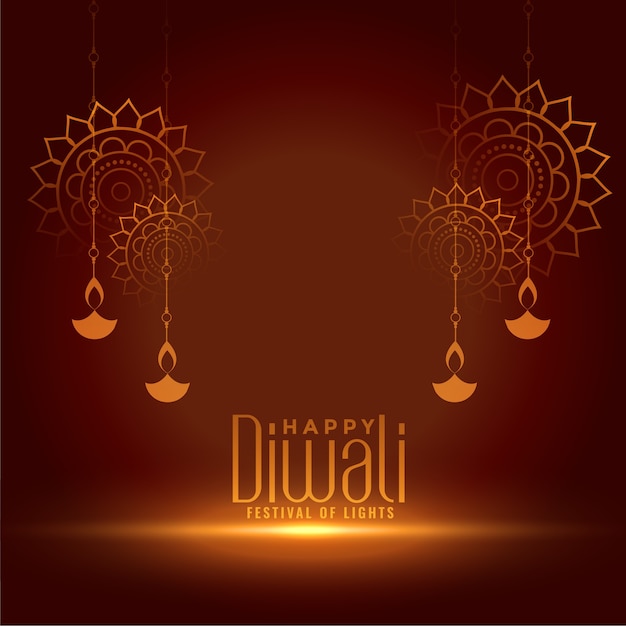 Fond Décoratif De Carte Joyeux Diwali Célébration