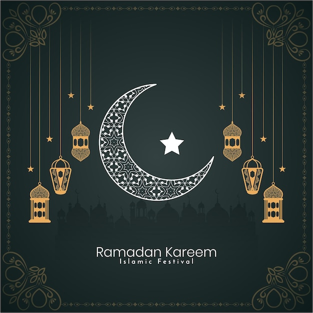 Vecteur gratuit fond décoratif de célébration du festival islamique ramadan kareem