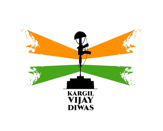 Vecteur gratuit fond de défense du jour de la victoire de kargil avec drapeau tricolore indien