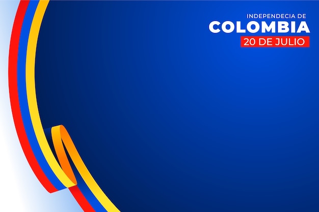 Vecteur gratuit fond dégradé 20 de julio avec les couleurs du drapeau colombien