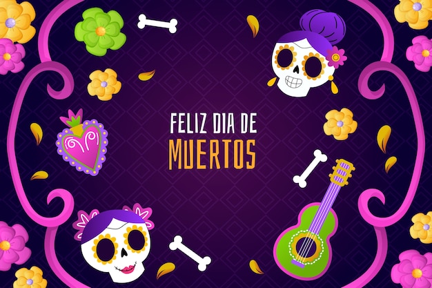 Fond dégradé dia de muertos