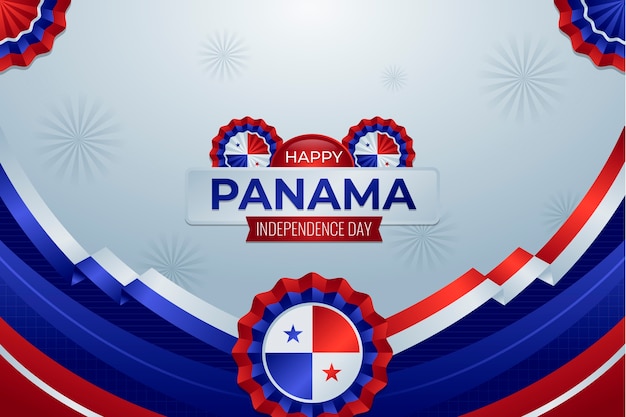 Vecteur gratuit fond dégradé de la fête de l'indépendance du panama