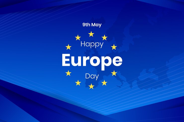 Vecteur gratuit fond dégradé de la journée de l'europe