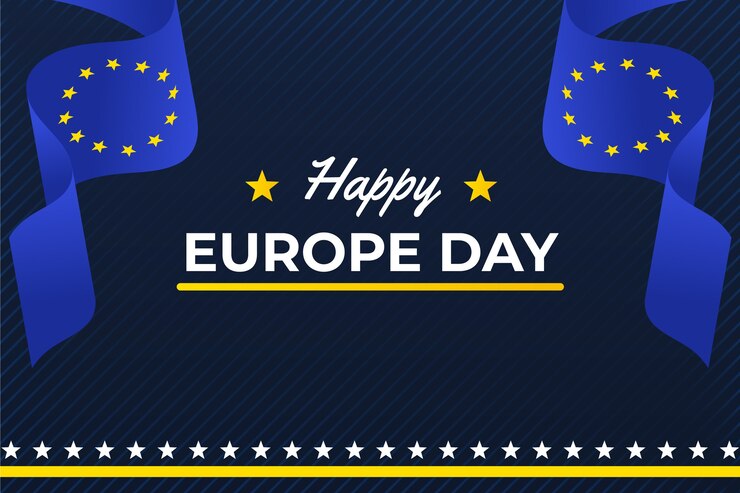 Vecteur gratuit fond dégradé de la journée de l'europe
