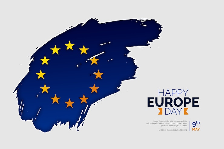 Vecteur gratuit fond dégradé de la journée de l'europe