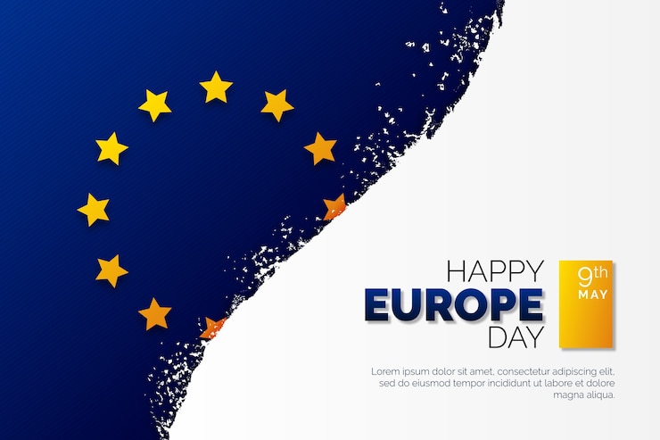 Vecteur gratuit fond dégradé de la journée de l'europe