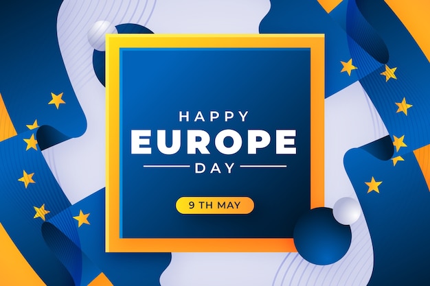 Vecteur gratuit fond dégradé de la journée de l'europe