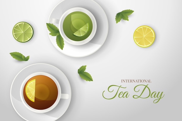Fond dégradé de la journée internationale du thé