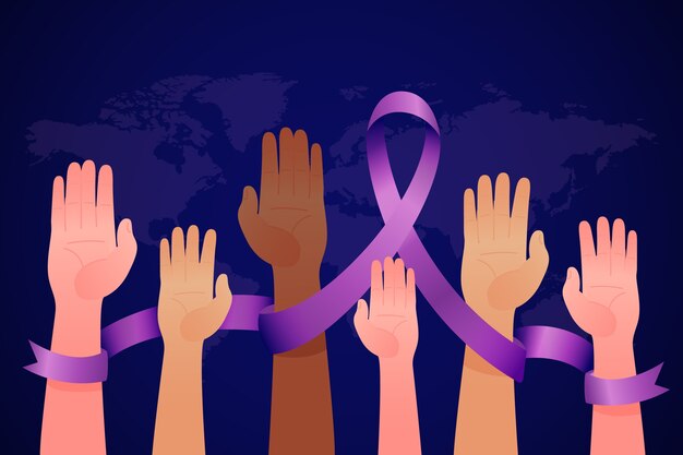 Fond dégradé de la journée mondiale du cancer