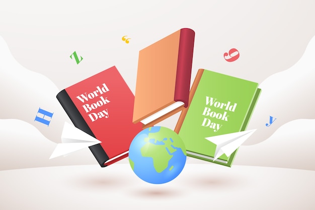 Vecteur gratuit fond dégradé de la journée mondiale du livre