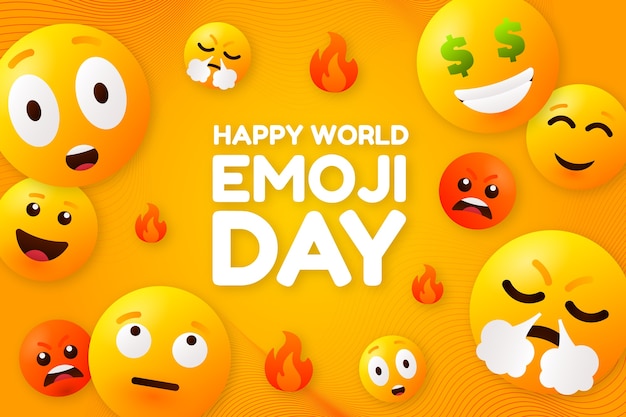 Fond dégradé de la journée mondiale des emoji