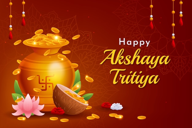 Vecteur gratuit fond dégradé pour la célébration du festival akshaya tritiya