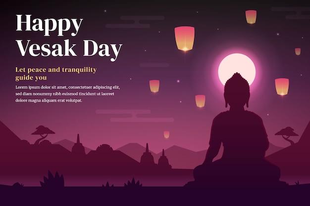 Vecteur gratuit fond dégradé pour la célébration du festival vesak