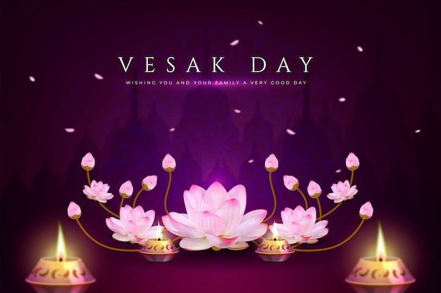 Vecteur gratuit fond dégradé pour la célébration du festival vesak