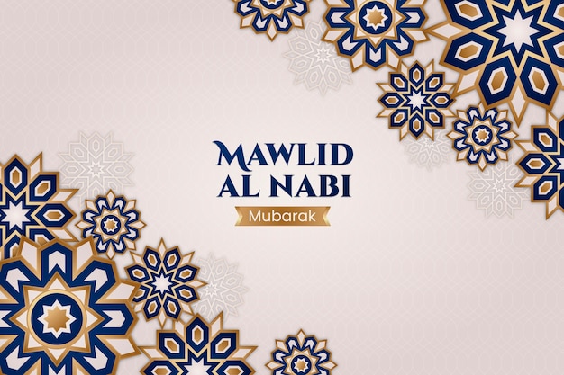 Vecteur gratuit fond dégradé pour la célébration du mawlid al nabi