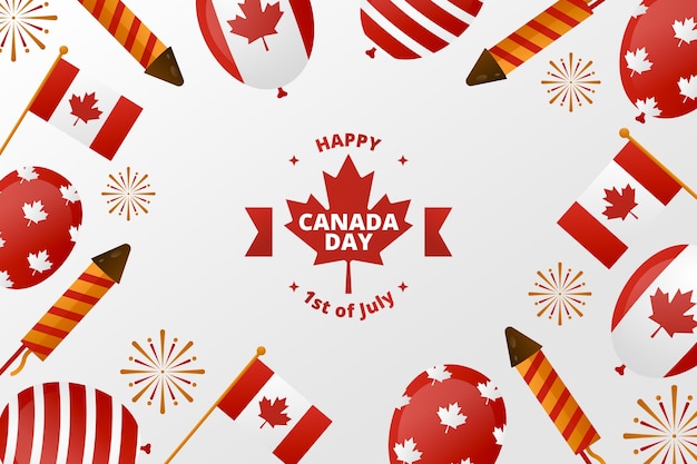 Vecteur gratuit fond dégradé pour la célébration de la fête du canada