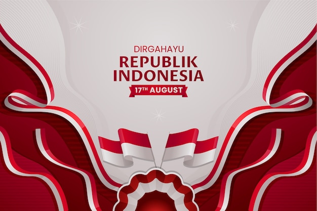 Fond dégradé pour la célébration de la fête de l'indépendance de l'indonésie