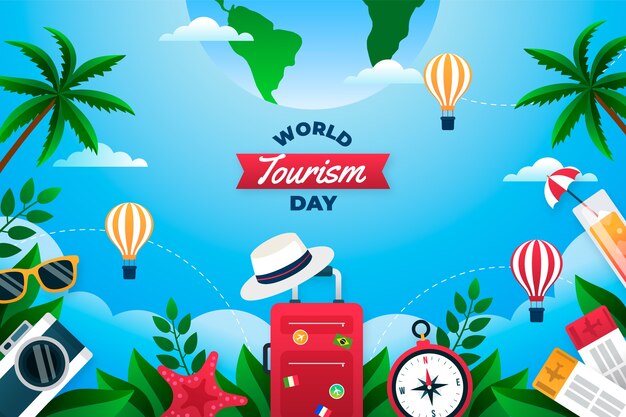 Fond dégradé pour la célébration de la journée mondiale du tourisme