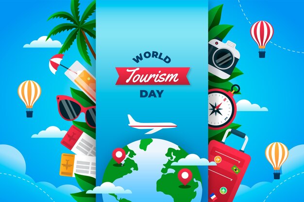 Fond dégradé pour la célébration de la journée mondiale du tourisme