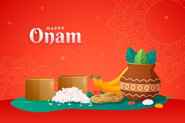 Fond dégradé pour la célébration d'onam