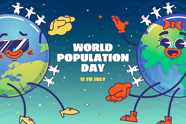 Vecteur gratuit fond dégradé pour la journée mondiale de la population