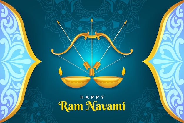 Vecteur gratuit fond dégradé ram navami