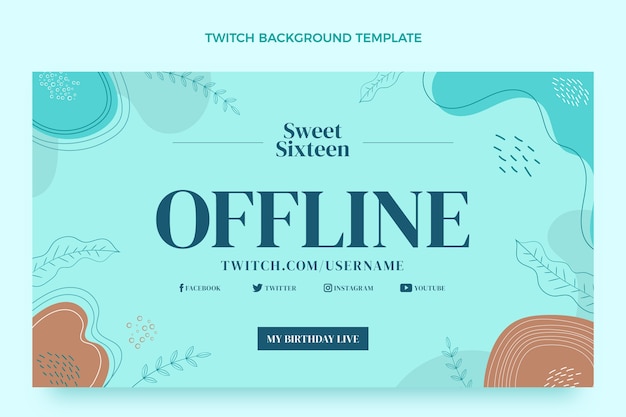 Vecteur gratuit fond dégradé sweet 16 twitch