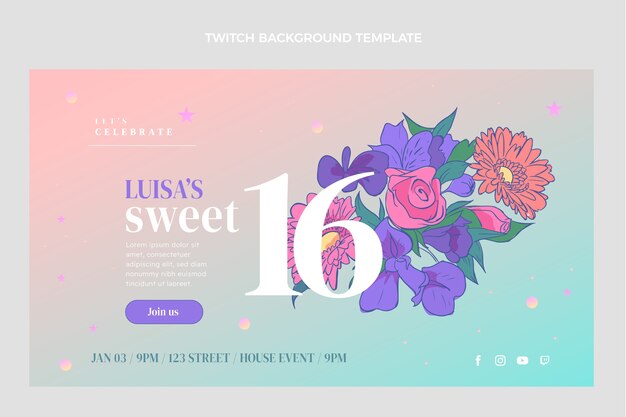 Fond dégradé sweet 16 twitch