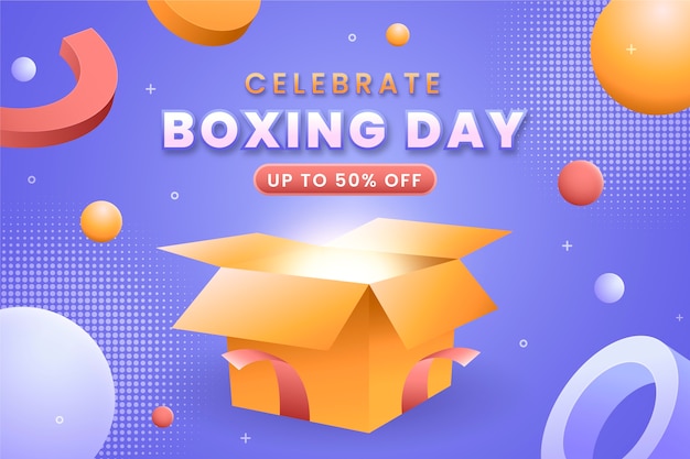 Vecteur gratuit fond dégradé de vente et de shopping le jour de la boxe