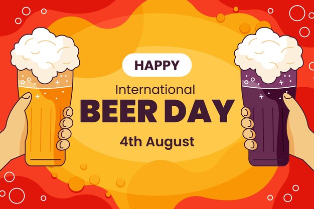 Fond dessiné à la main pour la célébration de la journée internationale de la bière