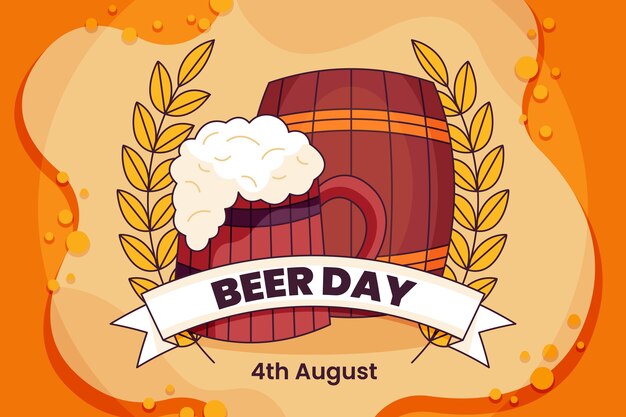 Fond dessiné à la main pour la célébration de la journée internationale de la bière