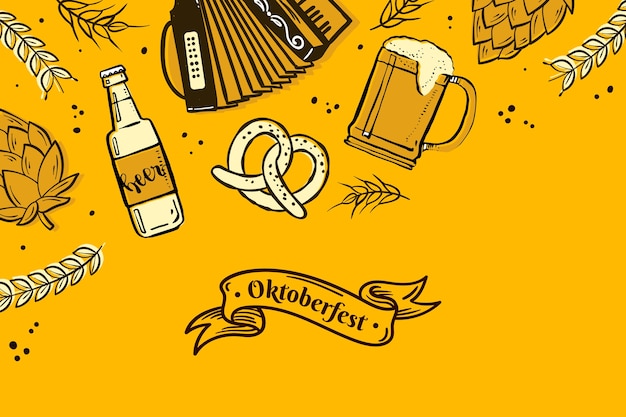 Fond Dessiné à La Main Pour Le Festival Oktoberfest