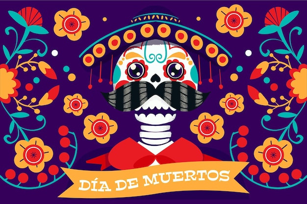 Fond De Dia De Muertos Au Design Plat