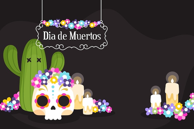 Fond De Dia De Muertos Au Design Plat