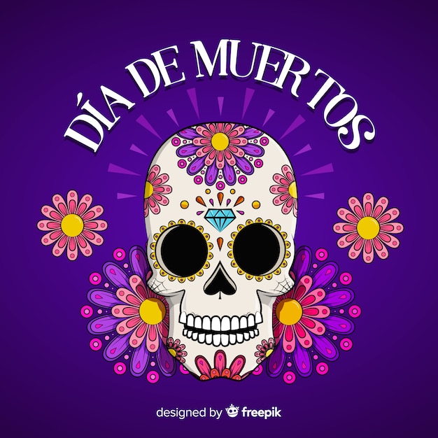 Vecteur gratuit fond de dia de muertos créatif